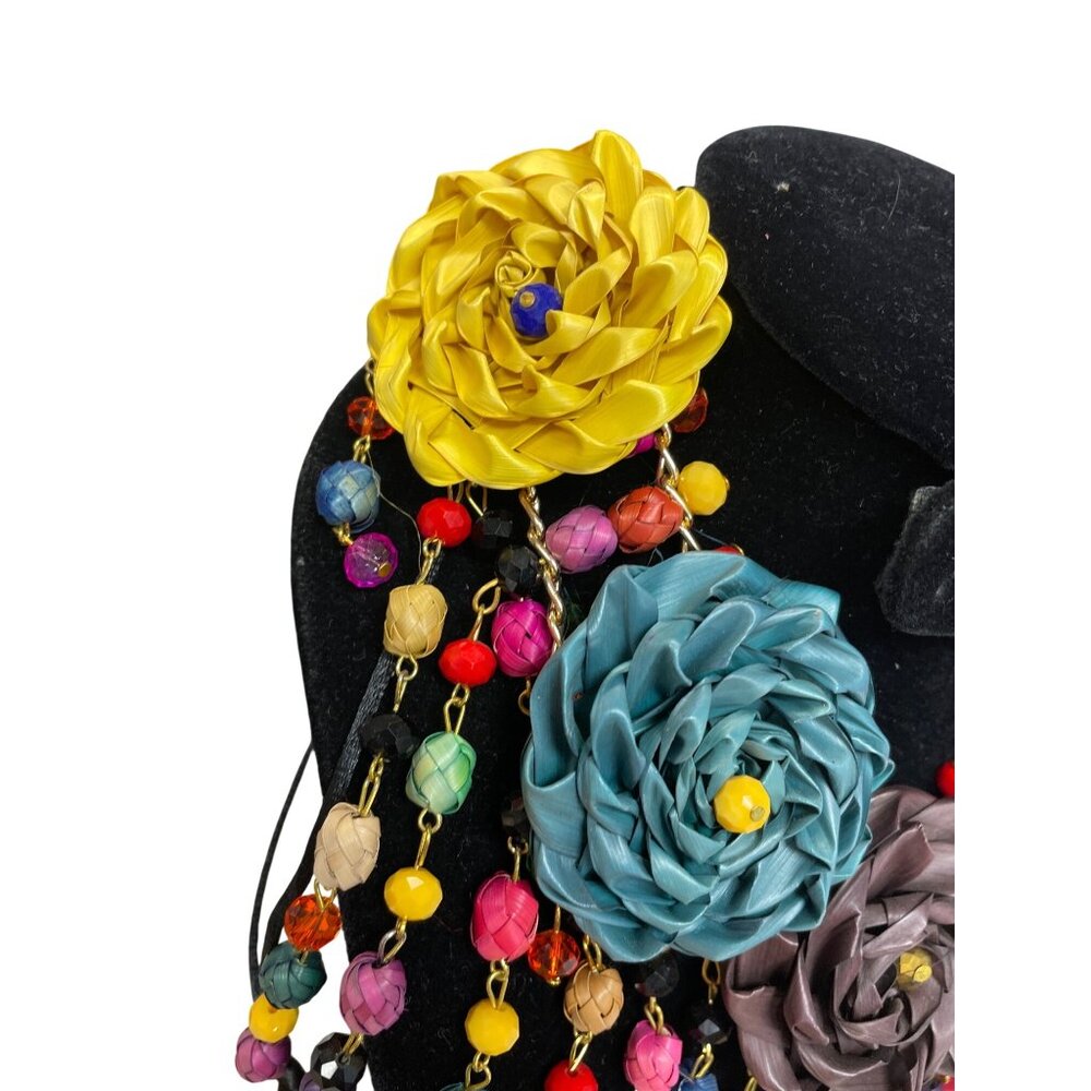 Handcrafted Multicolor Beaded Statement Necklace … - image 3